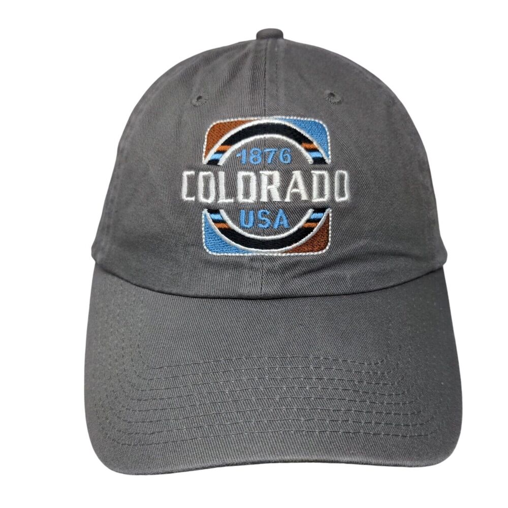 Colorado USA Slideback Hat Gray OSFM Embroidered 6 Panel Fahrenheit